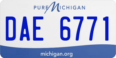 MI license plate DAE6771