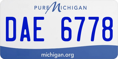 MI license plate DAE6778