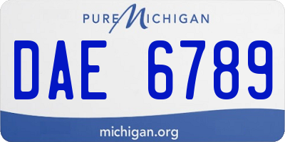 MI license plate DAE6789