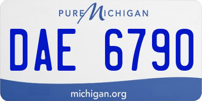 MI license plate DAE6790