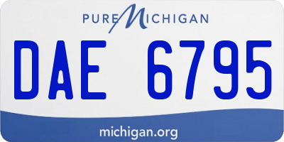 MI license plate DAE6795