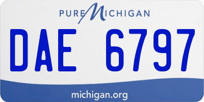 MI license plate DAE6797