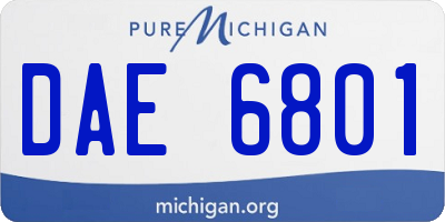 MI license plate DAE6801
