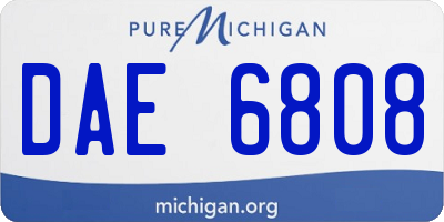 MI license plate DAE6808