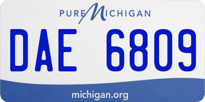 MI license plate DAE6809