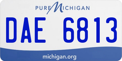 MI license plate DAE6813