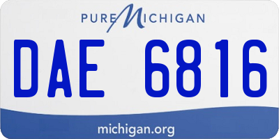 MI license plate DAE6816