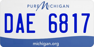 MI license plate DAE6817