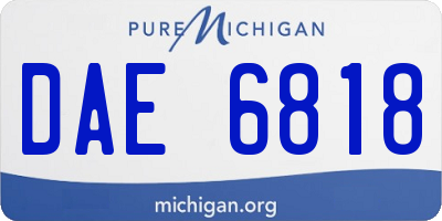 MI license plate DAE6818
