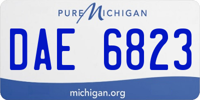 MI license plate DAE6823