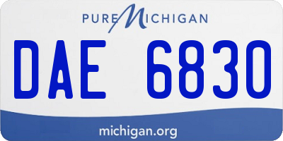 MI license plate DAE6830