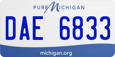 MI license plate DAE6833