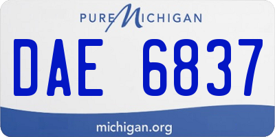 MI license plate DAE6837