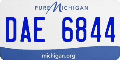 MI license plate DAE6844