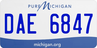 MI license plate DAE6847