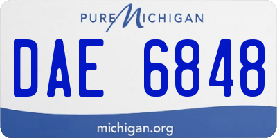 MI license plate DAE6848