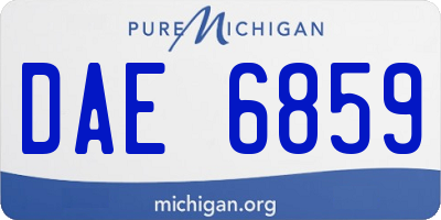 MI license plate DAE6859
