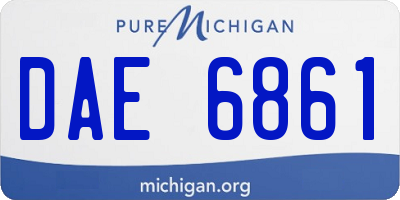 MI license plate DAE6861