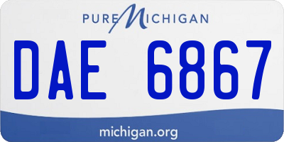 MI license plate DAE6867