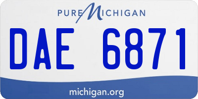 MI license plate DAE6871