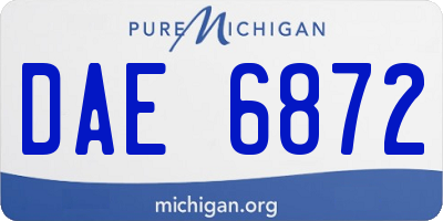MI license plate DAE6872