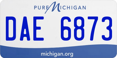 MI license plate DAE6873