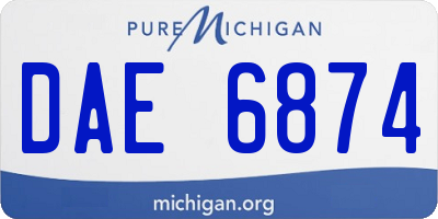 MI license plate DAE6874
