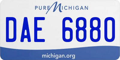 MI license plate DAE6880
