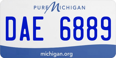 MI license plate DAE6889