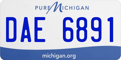 MI license plate DAE6891