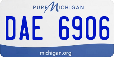 MI license plate DAE6906