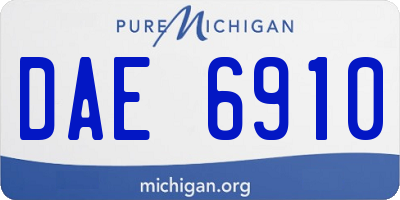MI license plate DAE6910