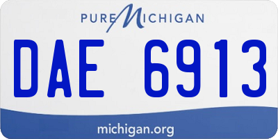 MI license plate DAE6913