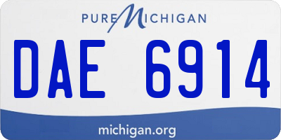MI license plate DAE6914