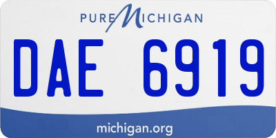 MI license plate DAE6919