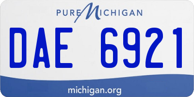 MI license plate DAE6921