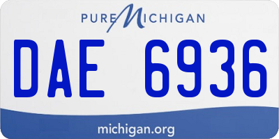 MI license plate DAE6936