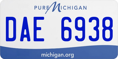 MI license plate DAE6938