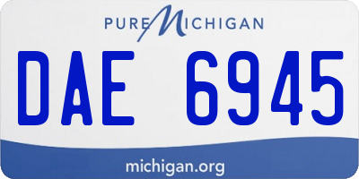 MI license plate DAE6945