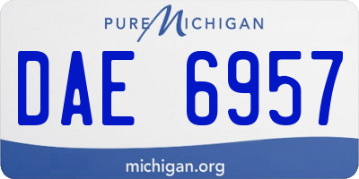 MI license plate DAE6957