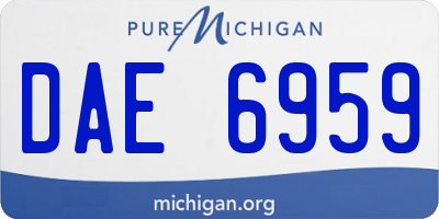 MI license plate DAE6959