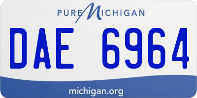 MI license plate DAE6964