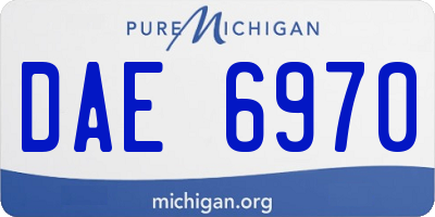 MI license plate DAE6970