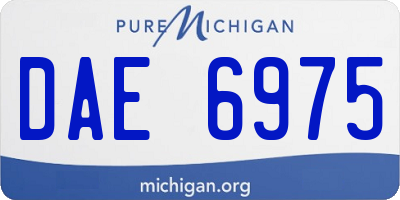 MI license plate DAE6975
