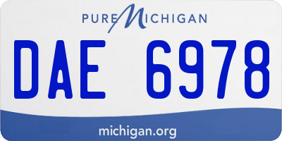 MI license plate DAE6978