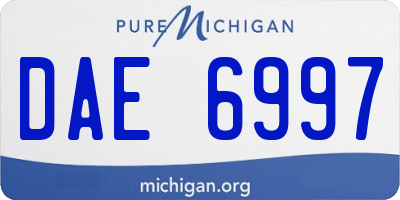 MI license plate DAE6997