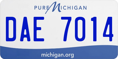 MI license plate DAE7014