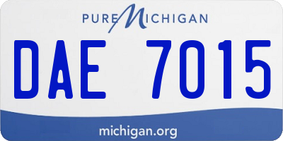 MI license plate DAE7015