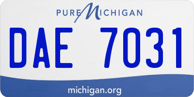 MI license plate DAE7031