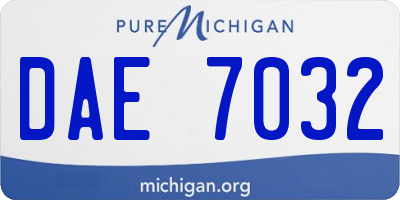 MI license plate DAE7032
